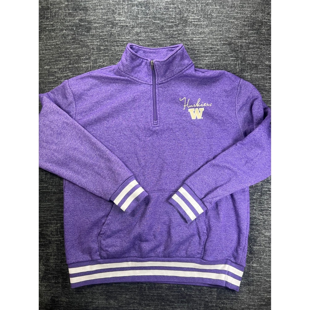 Champion Quarter Zip Pullover Mens XL Purple Washington Huskies Varsity Fleece